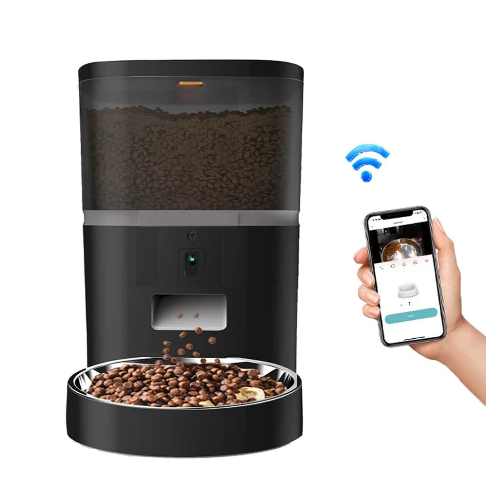 4L Smart Automatic Cat Feeder con fotocamera Video Cat Dry Food Dispenser Pet Smart Voice Recorder alimentatore automatico ciotola per Cat Dog