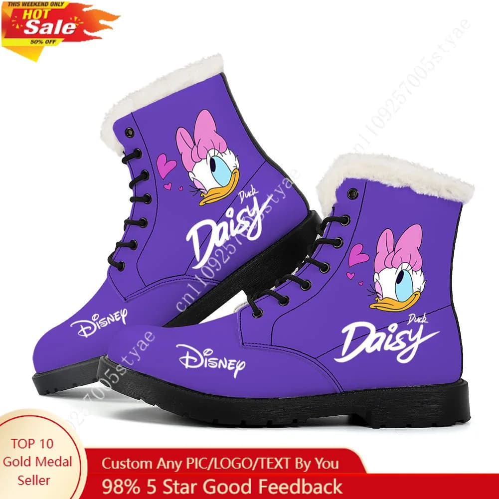 Stivali invernali Disney Daisy Duck in peluche, caldi, da uomo e da donna, per escursioni e neve all'aperto