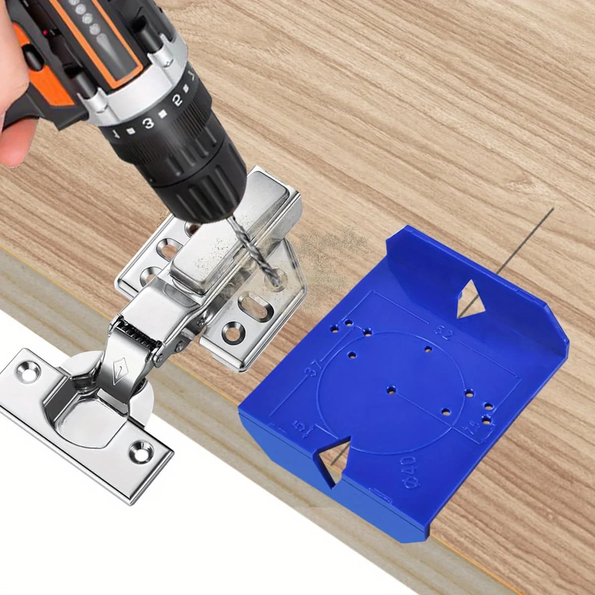 Hinge Drilling Track Woodworking Wardrobe Door Hinge Punching Positioning Stripping Model Auxiliary Tool for ABS Hinge Installation