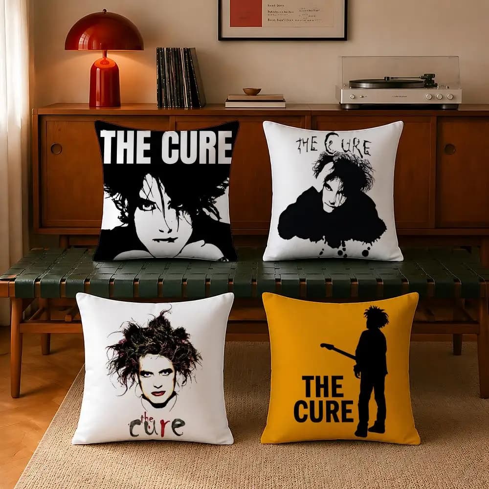 Fodere per cuscini Gothic T-The CureS, 4 pezzi, lussuose in peluche corto, quadrate, 40x40 45x45, per camera da letto e casa