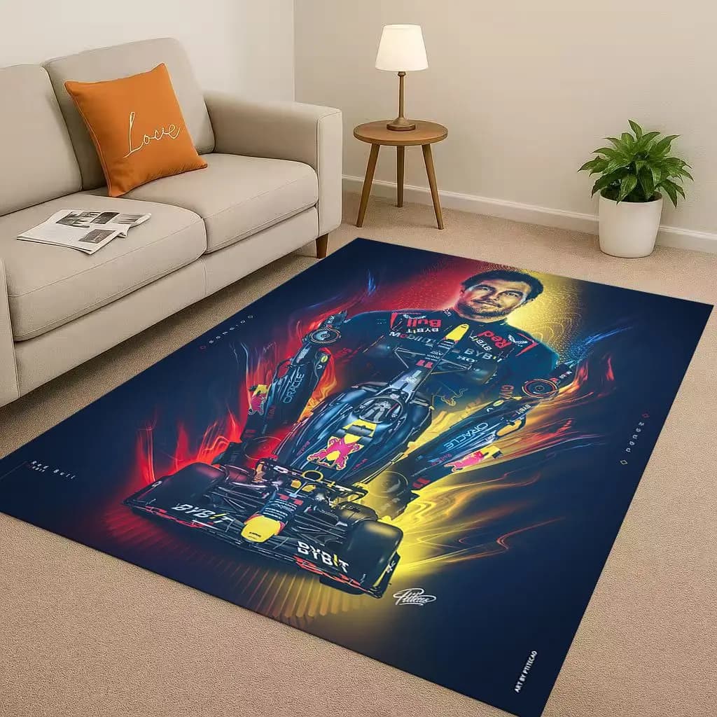 27 Style Racer Driver Star Racing Car Living Room Non-Slip Area Rug Carpet for Bedroom Playroom Sofa,Home Decor Doormat Kids
