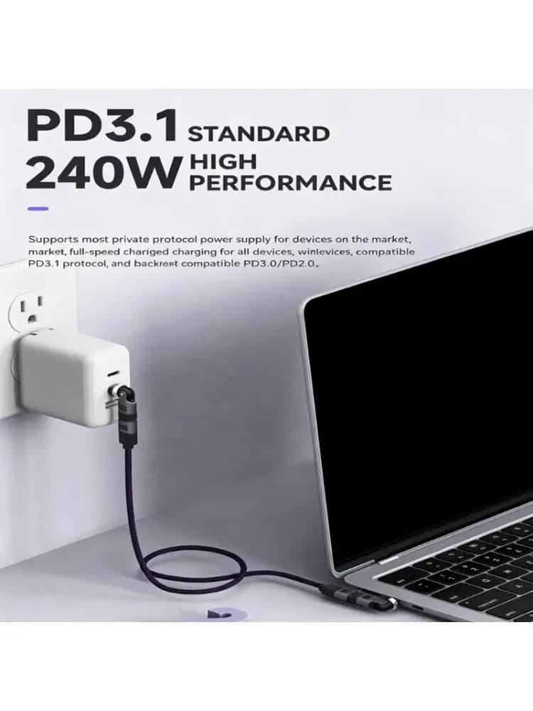 Y1UB Fast Charging Cable With 360 Degree Rotatable Connector Type C To Type C Cable