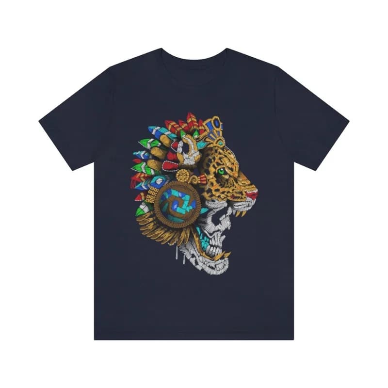 Aztec Warrior Skull Pattern T-Shirt For Men Tribal Graphic 3D Printed Tees Summer Casual Short Sleeve O-Neck Tops Loose T Shirts