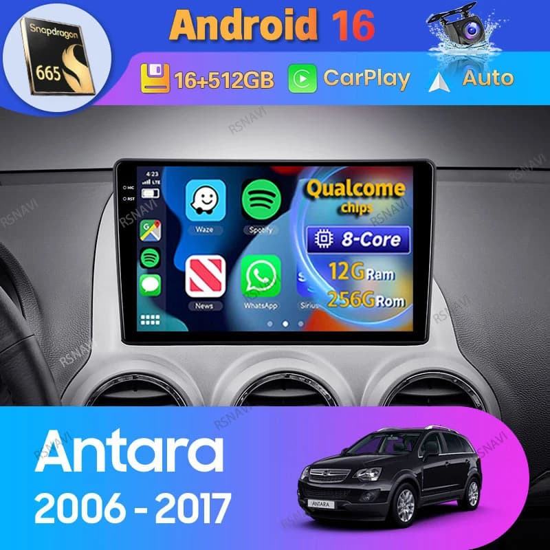 Android 15 Carplay Auto Per Opel Antara 1 2006 2007 2008 - 2017 Autoradio Navigazione GPS Lettore Video 2Din Stereo DVD Multimediale