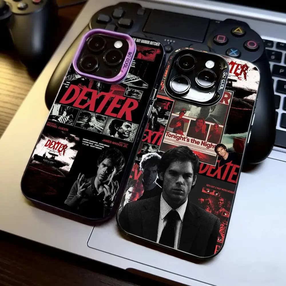 Dexter Morgan Phone Case For iPhone 17,16,15,14,13,12,11 Plus,Pro Max,XS,Colorful Silver Black Cover