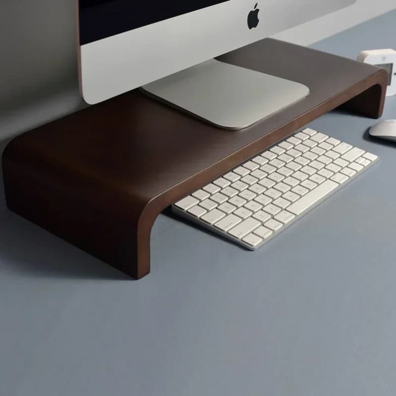Support for monitor with solid wood neck protection, raised screen display, desk rack, ergonomic office desk organizer