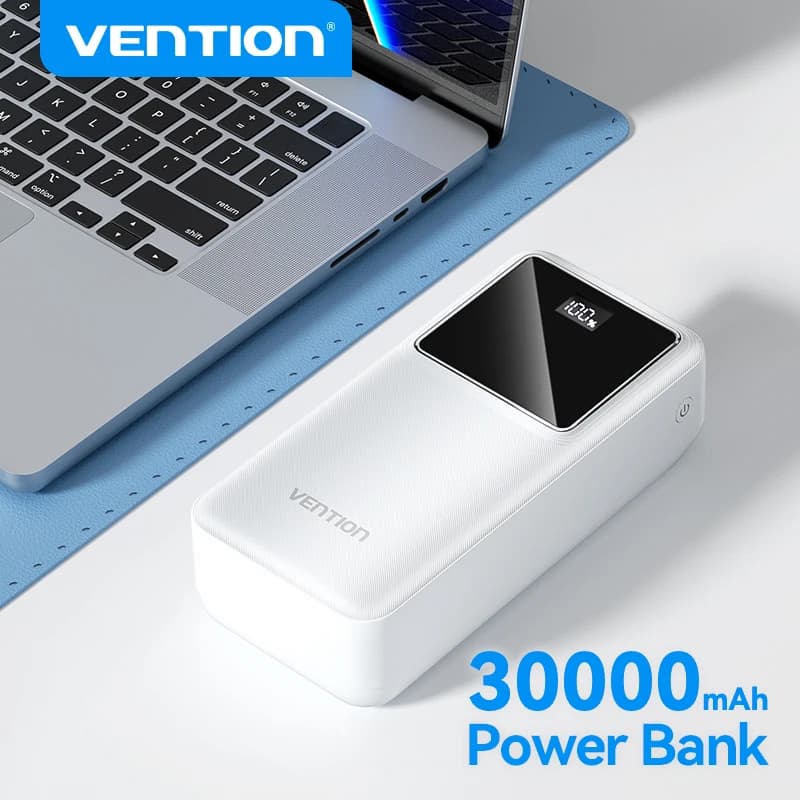 Vention Power Bank 30000mAh PD 22.5W Caricabatterie Esterno a Ricarica Rapida per Xiaomi Poco iPhone Samsung iPad