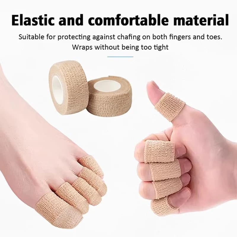1 Rotolo di Benda Protettiva per Dita dei Piedi, Nastro Adesivo Coesivo Anti-Usura per Talloni, Cuscinetti per Dita dei Piedi e delle Mani per Sollievo dal Dolore e Trattamento delle Unghie Incarnite