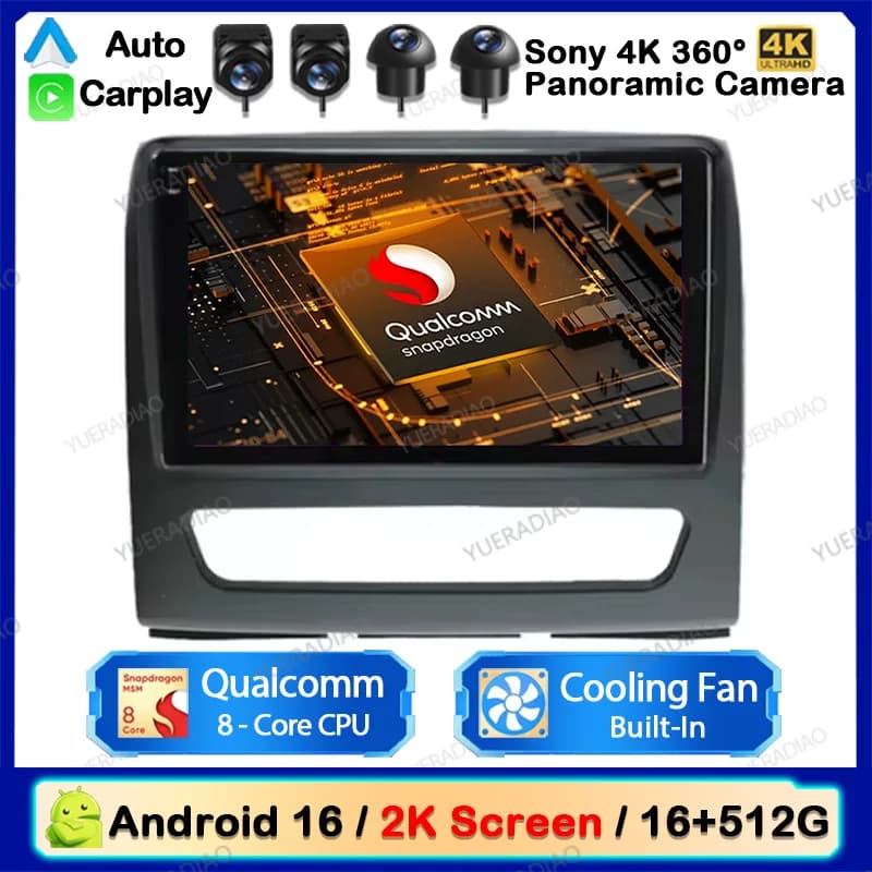 Android 16 Car Radio For JAC Sunray 2011 - 2017 Multimedia Video Player Carplay Auto 4G+WIFI GPS NAVI AI Voice Head Unit QLED BT