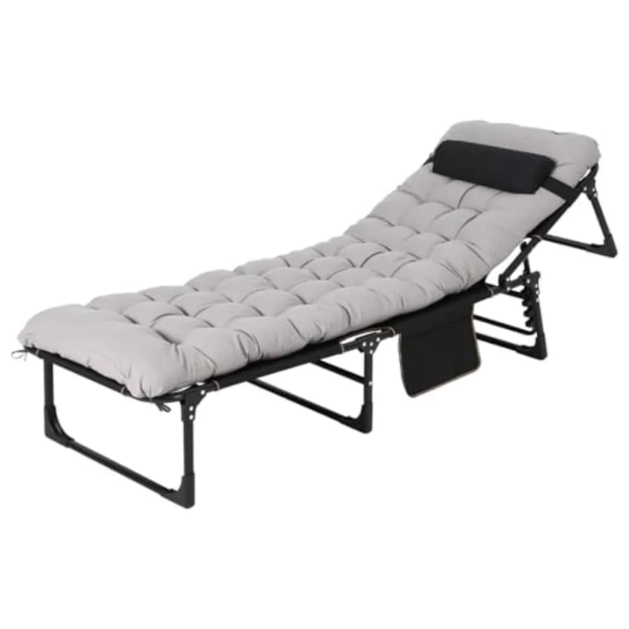 Foldable camping cot for adults with often removable mattress, foldable portable camping bed with carrying bag, 400 lbs M