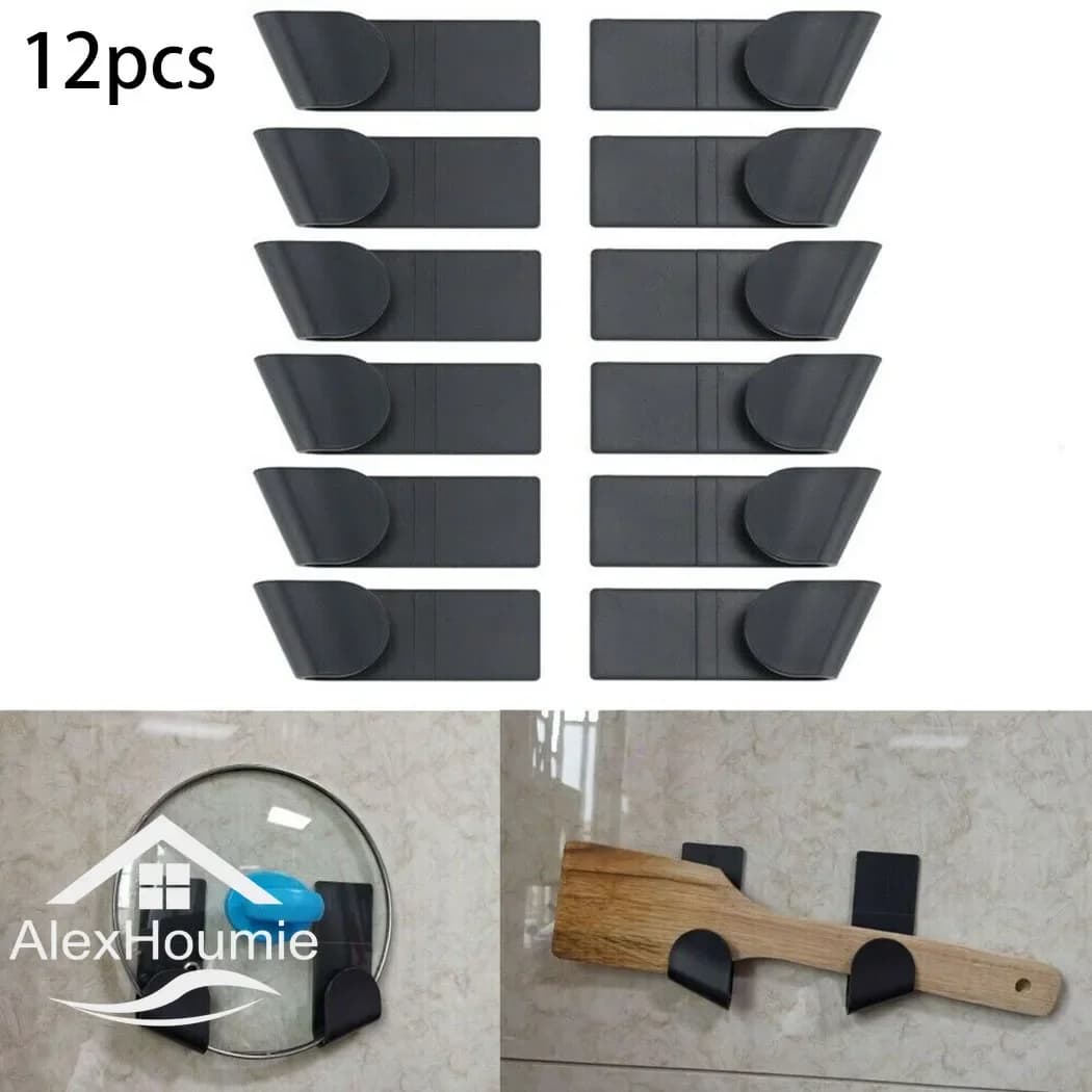 1/2/12pcs Pot Cover Holder Wall Hanger Holder for Cover for Pan for Kitchen Shelf for Plastic Kitchen Organizer