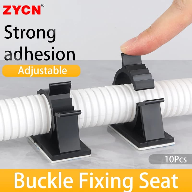 10 pezzi clip per organizer per cavi fascette regolabili supporti supporto per morsetto per filo autoadesivo gestione dei cavi per avvolgitore di ricarica per TV per PC per auto