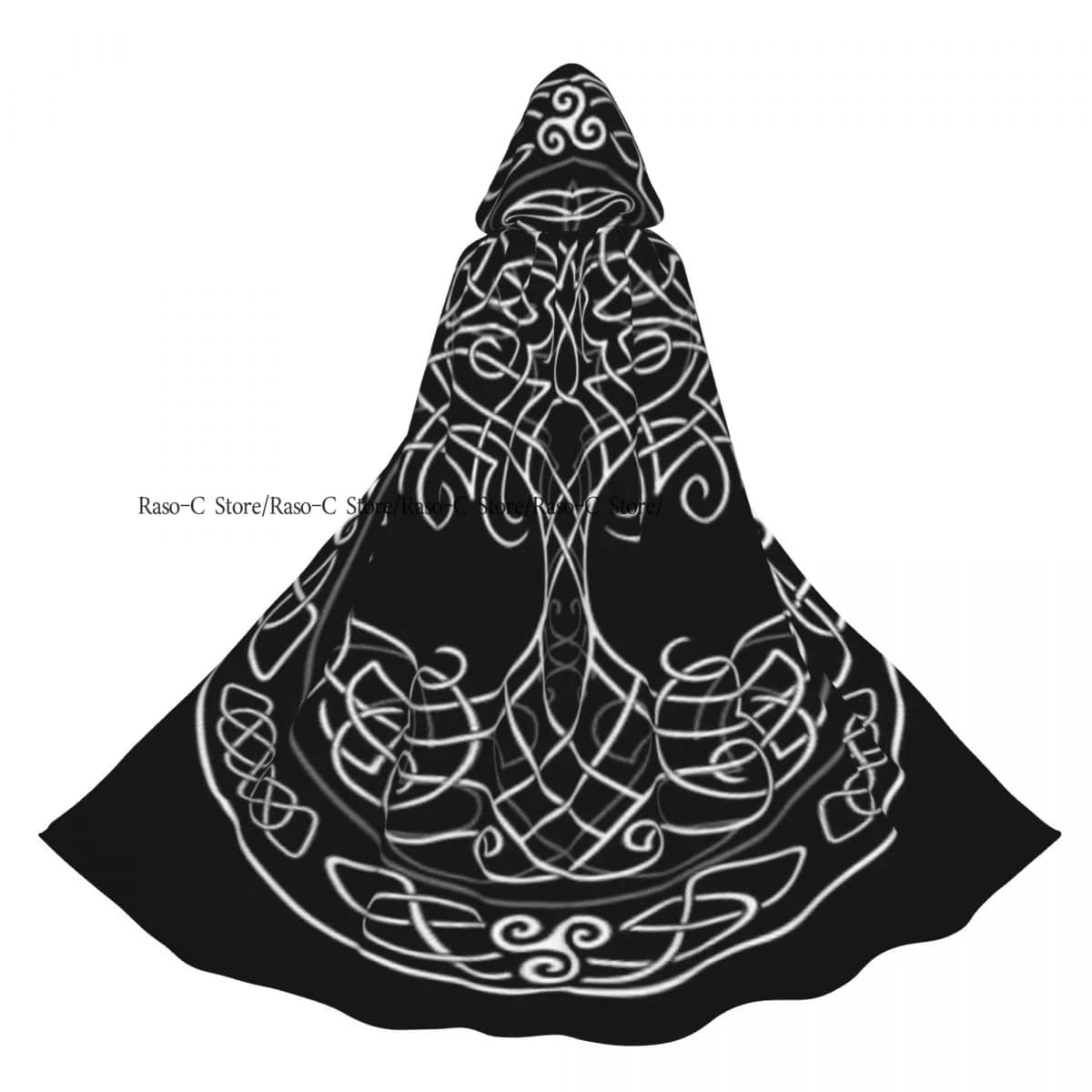 Hooded Cloak Unisex Cloak with Hood Celtic Tree Of Life Cloak Vampire Witch Cape Cosplay Costume