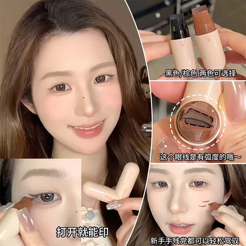 DEZONE makeuo set 2 PZ/SET One Piece Eyeliner Timbro Pen Contorno Precise seal eyeliner long term liquid pen Cosmetic makeup