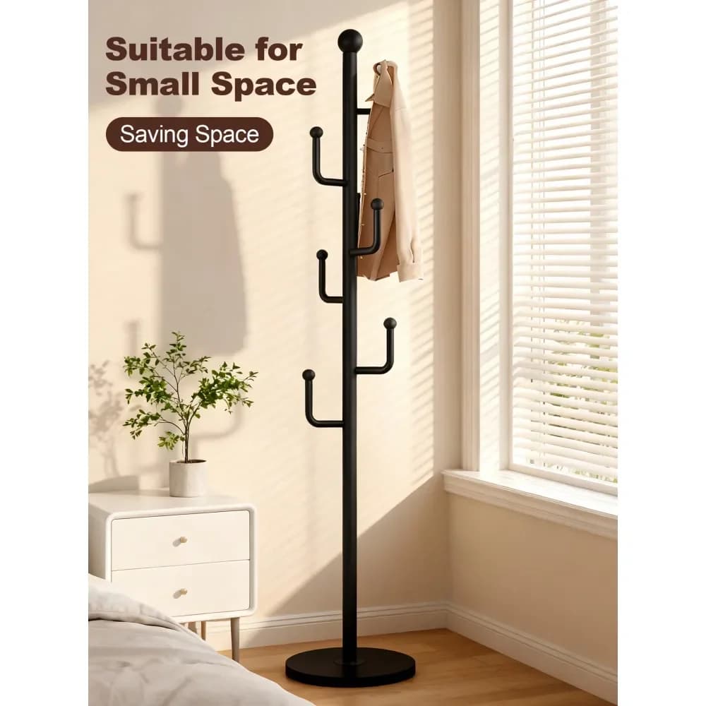 Clothes hanger with basket holders, coat racks, coat racks for hats, scarves, bags and clothes, modern clothes hangers.