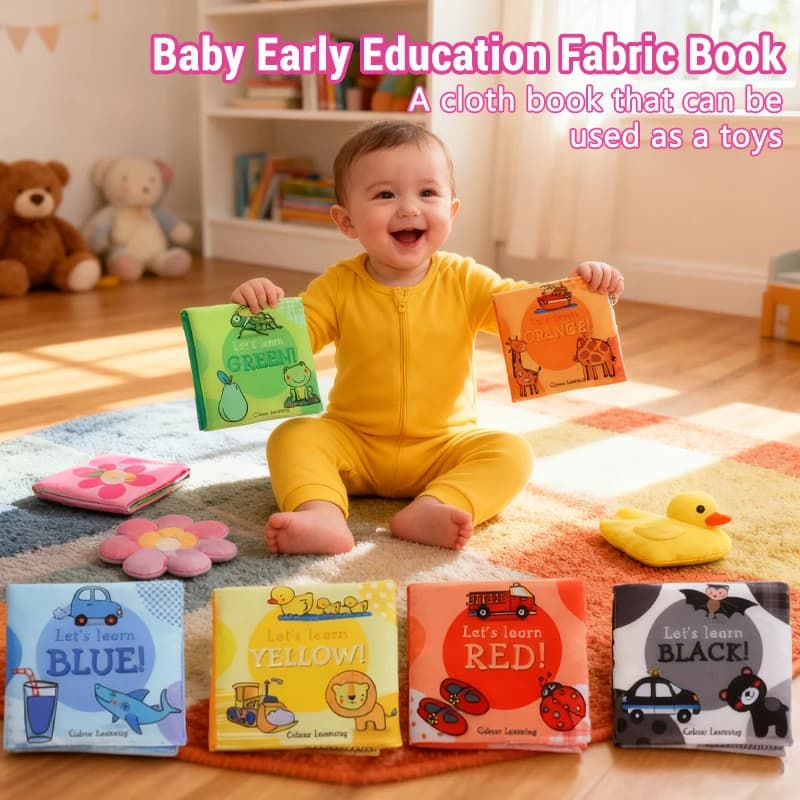 Libri in Stoffa per Neonati, Giocattoli Morbidi Montessori, Giochi Educativi Sensoriali per Bambini 0-12 Mesi, Sviluppo Educativo Infantile
