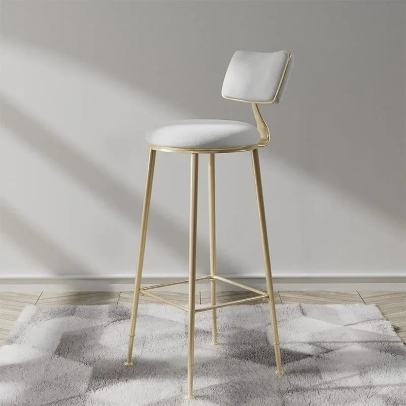 Sgabello da Bar Nordico Semplice in Ferro Battuto, Sedie Alte Vintage con Base Antiscivolo, Arredamento Commerciale di Lusso