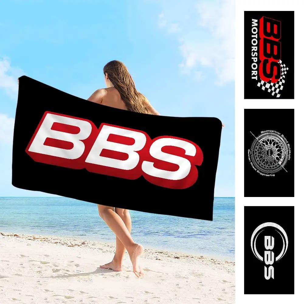 Asciugamani da Spiaggia in Microfibra con Logo B-BBS, Asciugatura Rapida, per Spiaggia, Piscina, Viaggi, Nuoto e Yoga