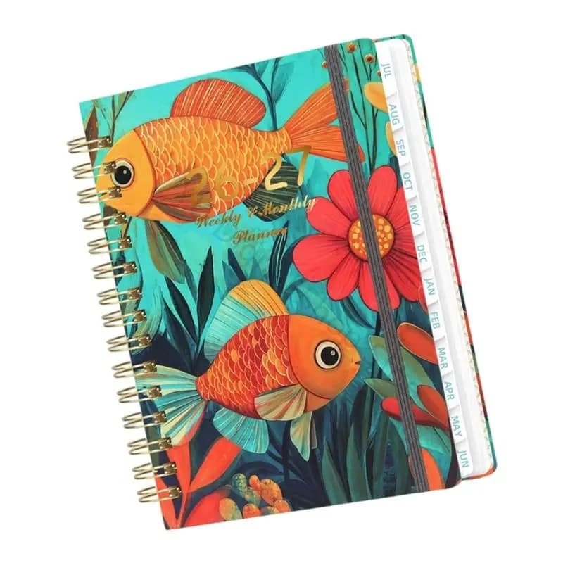 96BA Wirebound Planner Notebook 2026-2027 for Daily Planning and Organization Use