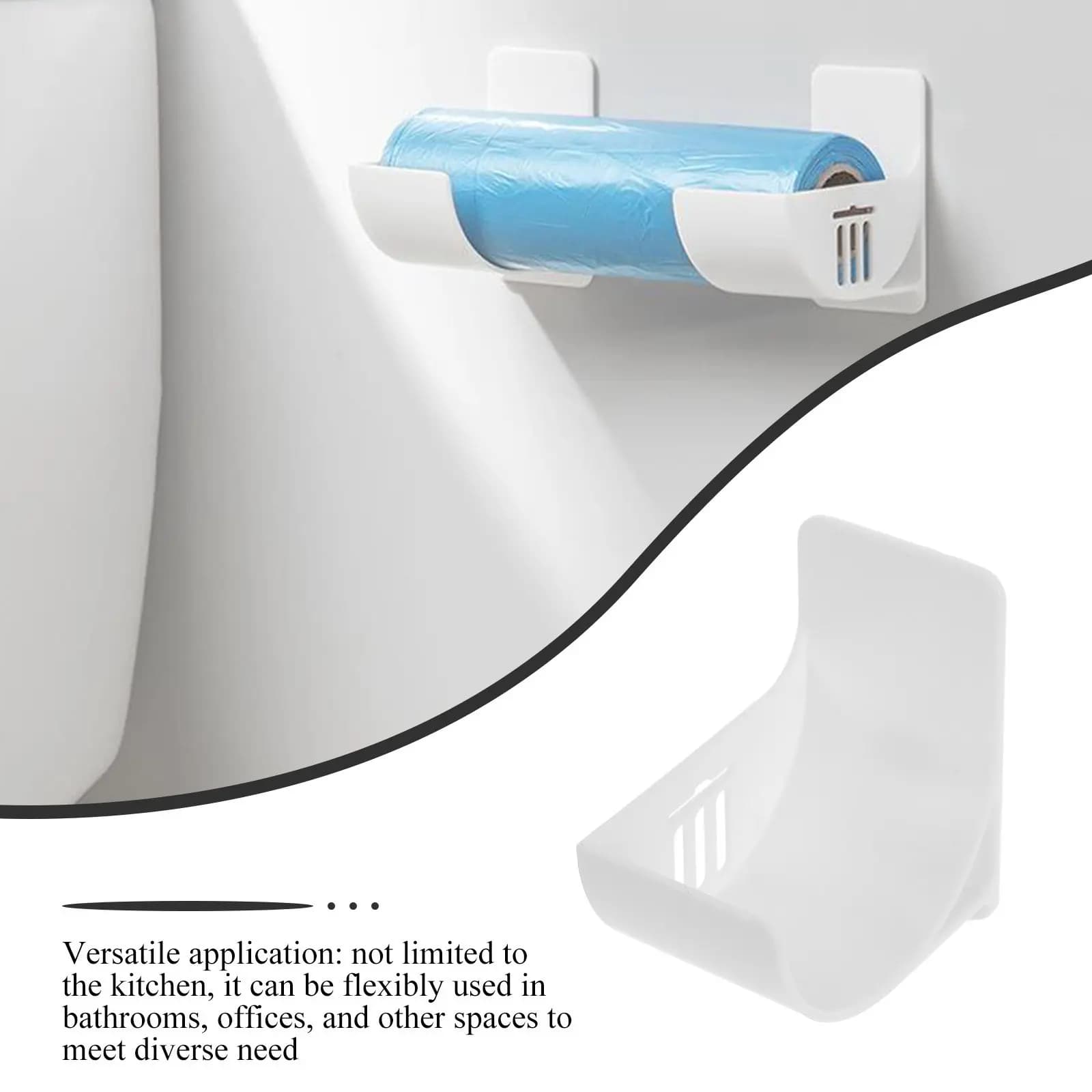4Pcs Kitchen Storage Organizer Rack Plastic Bag Holder Trash Grocery Bag Dispenser Refrigerator Side Storage Shelf Cabinet Door