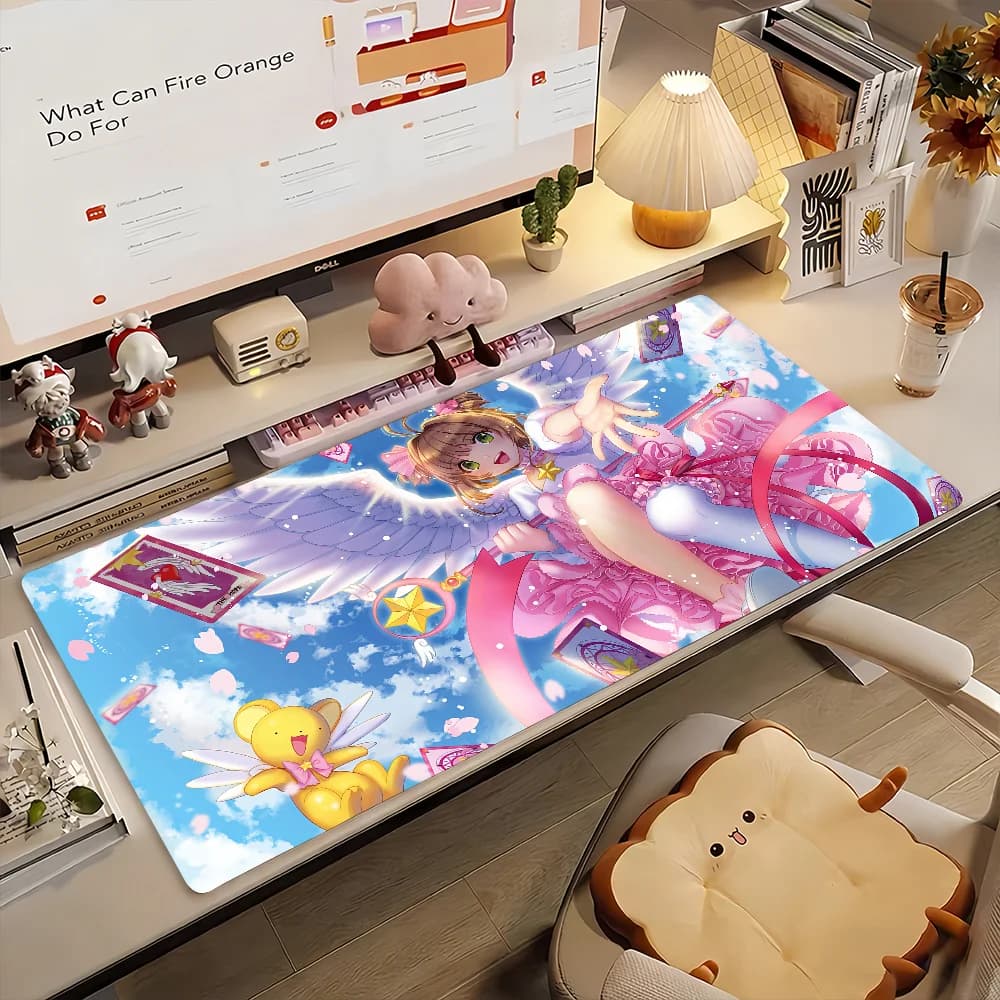 Tappetino per mouse Anime C-Cardcaptor S-SakuraS, antiscivolo in gomma, per gamer, tappetino per computer, decorazione, tappetino da scrivania, per laptop, ufficio, grande