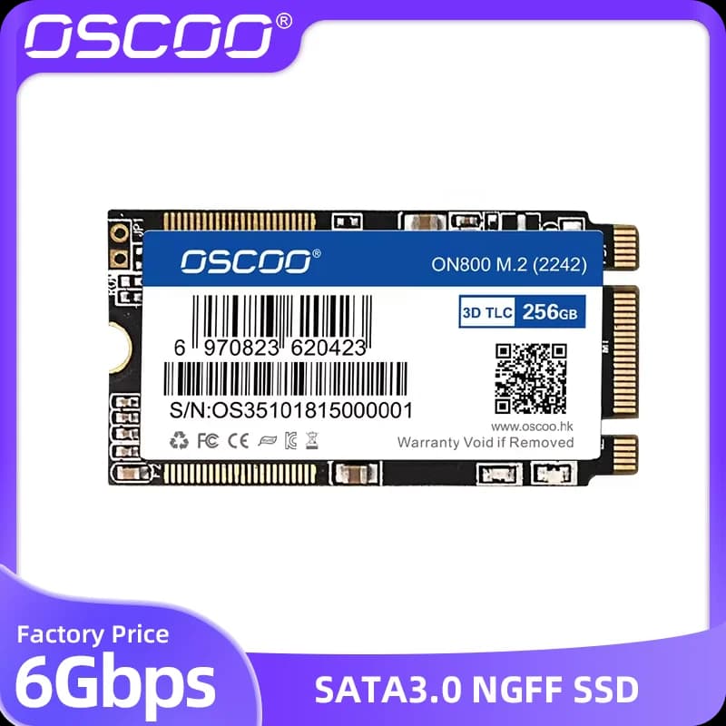 OSCOO SSD Internal SSD M.2 2242mm 6Gbp/s SATA3.0 NGFF SSD Hard Drive SSD 128GB 256GB 512GB 1TB 2TB Original 3D TLC Nand Flash