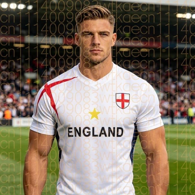 Maglia da Calcio Inghilterra 2026 per Adulti, Traspirante e Confortevole, Asciugatura Rapida, Maglietta Sportiva per Uomini, Famiglie e Bambini
