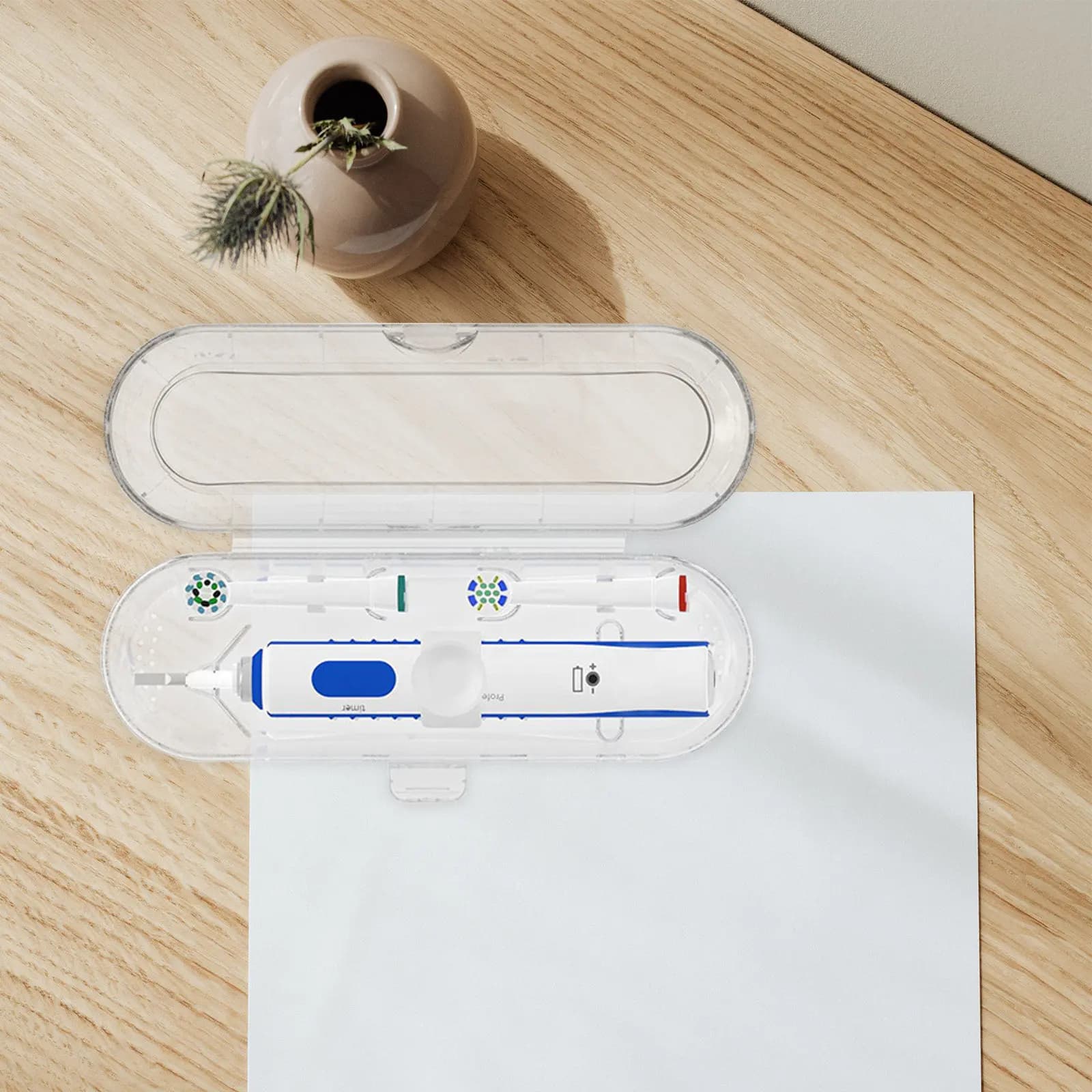 Transparent Plastic Electric Toothbrush Travel Case Portable Holder Cover for Toothbrush Heads Storage Easy Carry