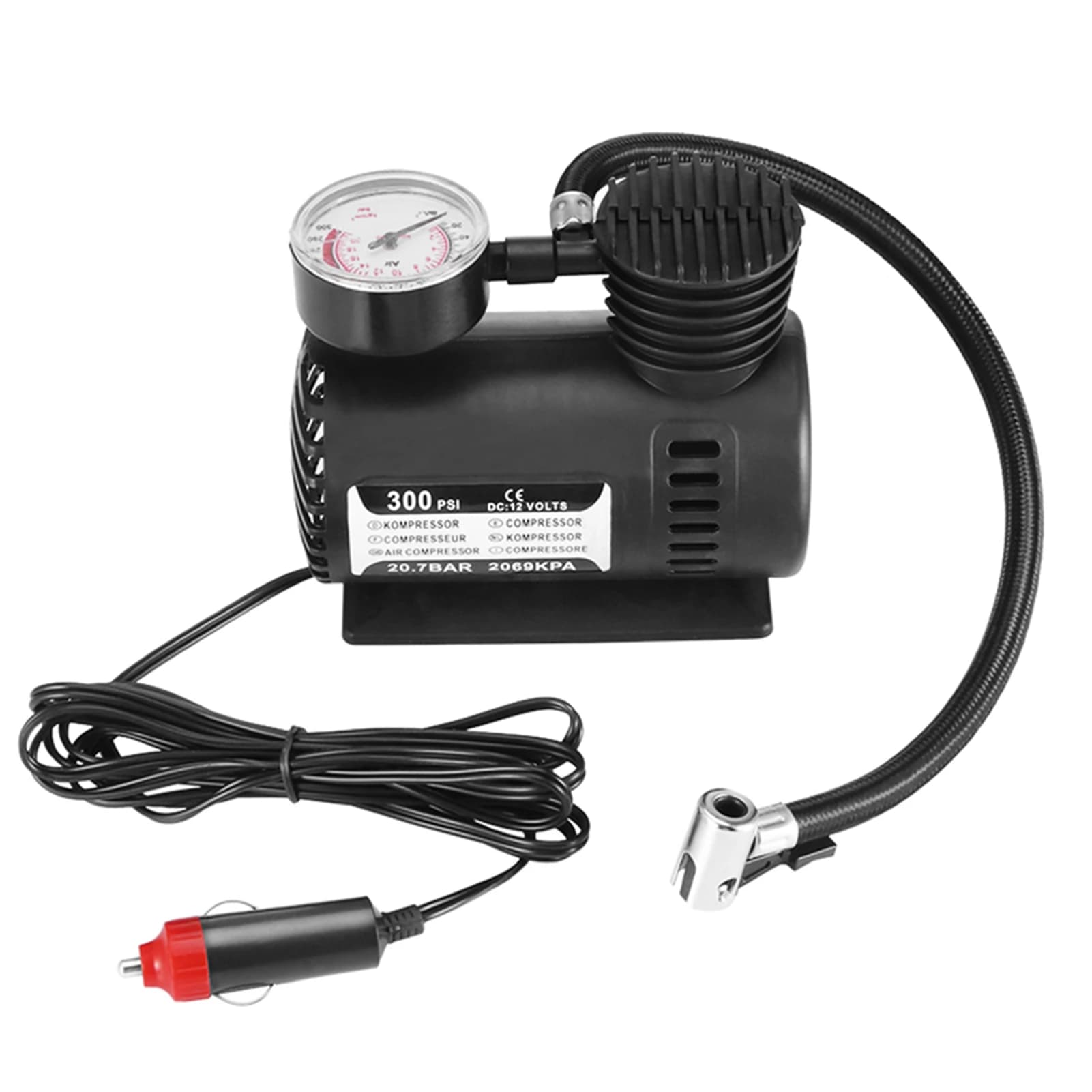 Compressore d'aria per auto 300PSI 12V Pompa di gonfiaggio dell'aria per pneumatici elettrici per auto Compressore d'aria per auto