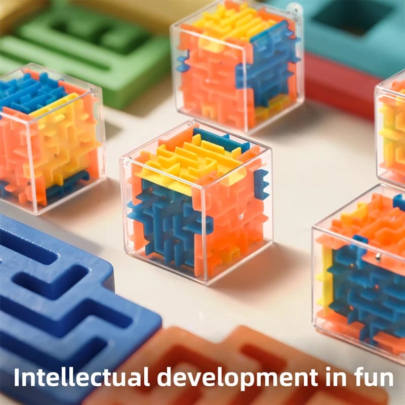 1-3 Pezzi Cubo Magico 3D Labirinto Trasparente a Sei Lati, Puzzle Veloce con Sfera Rotolante, Giocattoli Educativi Antistress, Regali
