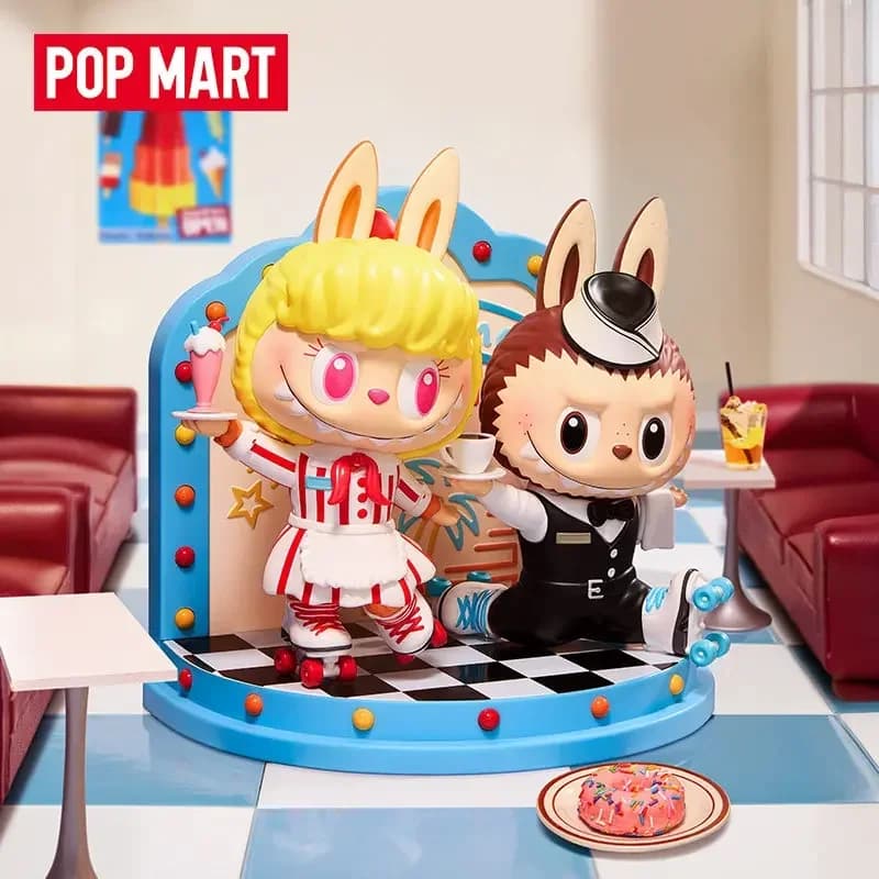 POP MART LABUBU THE MONSTERS Serie Cafeteria Mystery Box, Collezione di Action Figure Anime, Modellini da Scrivania, Blind Box
