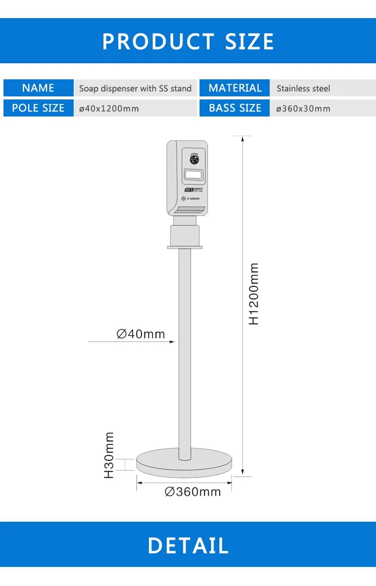 Stock independent automatic liquid soap dispenser with billboard