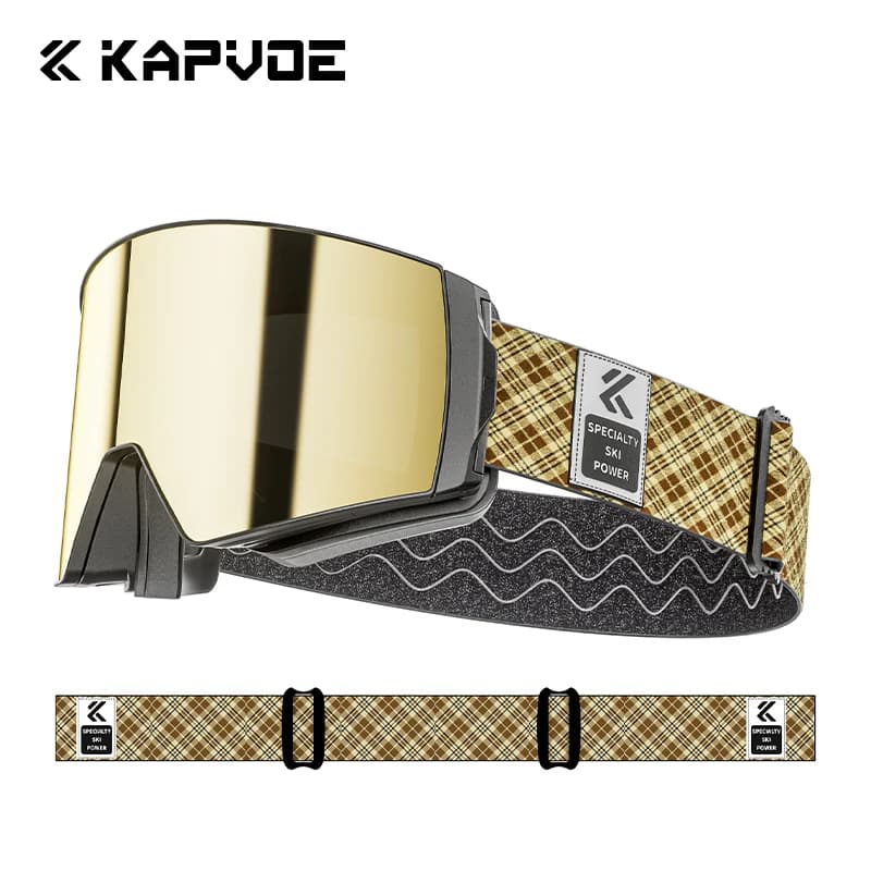 KAPVOE Occhiali da sci Doppio magnete assorbono strati Protezione UV400 Occhiali da snowboard Occhiali da sci Occhiali da motoslitta antiappannamento