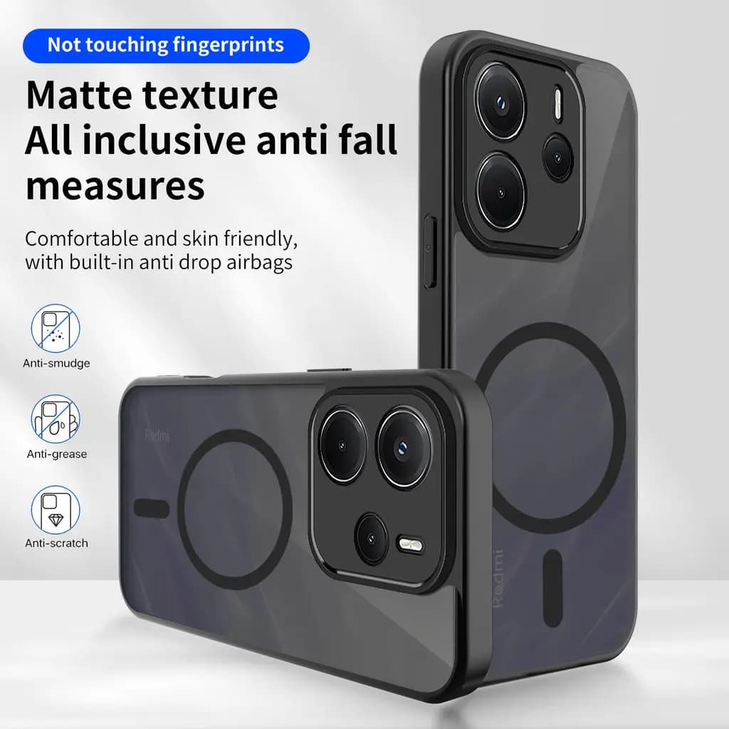 Custodia rigida magnetica di lusso per Xiaomi Redmi Note 13 14 Pro Plus 5G Custodia opaca per telefono Cover di ricarica wireless Redmi Note 14S