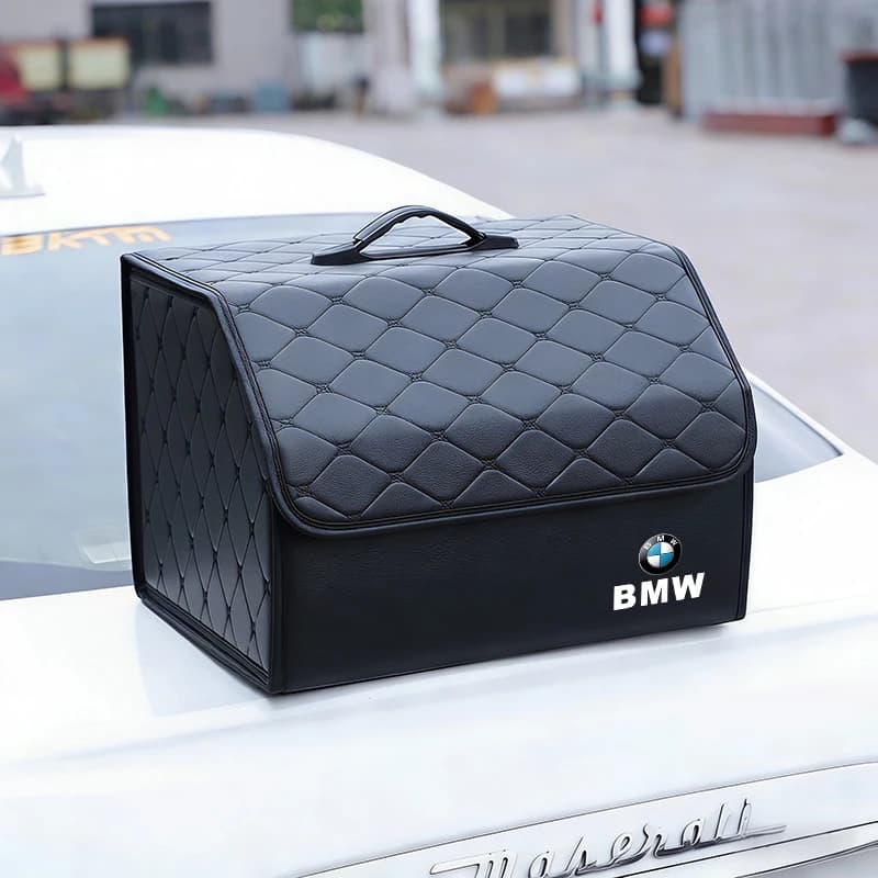 Organizer pieghevole in pelle per bagagliaio auto BMW M E46 E90 E60 F30 G20 X1 X2 X3 X4 X5 X6 X7 i3 i4 i5 i7 M2 M4 Z4 F10