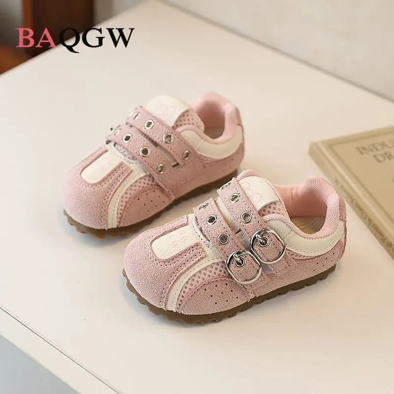 2026 Dual Velcro Strap Mesh Toddler Sneakers Breathable Soft Non‑slip Rubber Sole Casual Footwear for Baby Girls Boys
