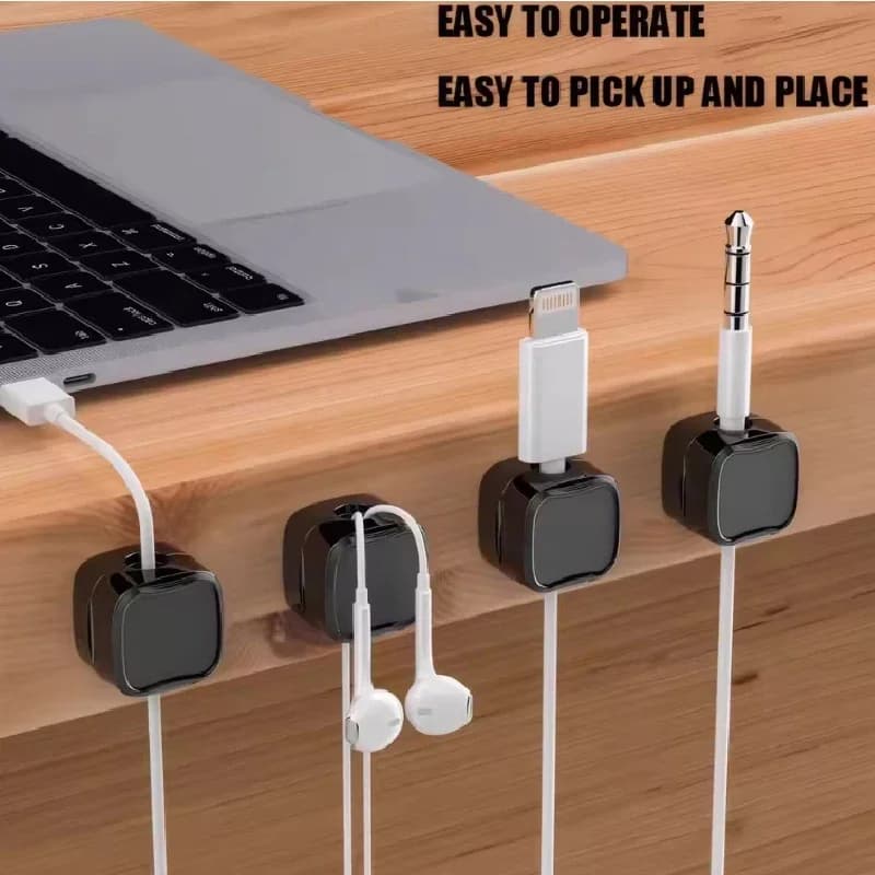 1/6PCS Clip per cavo magnetico Supporto per cavo autoadesivo Gestione dei cavi Avvolgitore per linea di ricarica USB TypeC per ufficio desktop casa