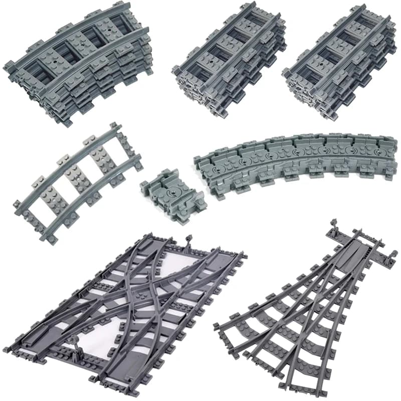 NEW City Trains Flexible Tracks Soft and curved Binaries Building Block Creative Models Train Toys for Kids Gifts