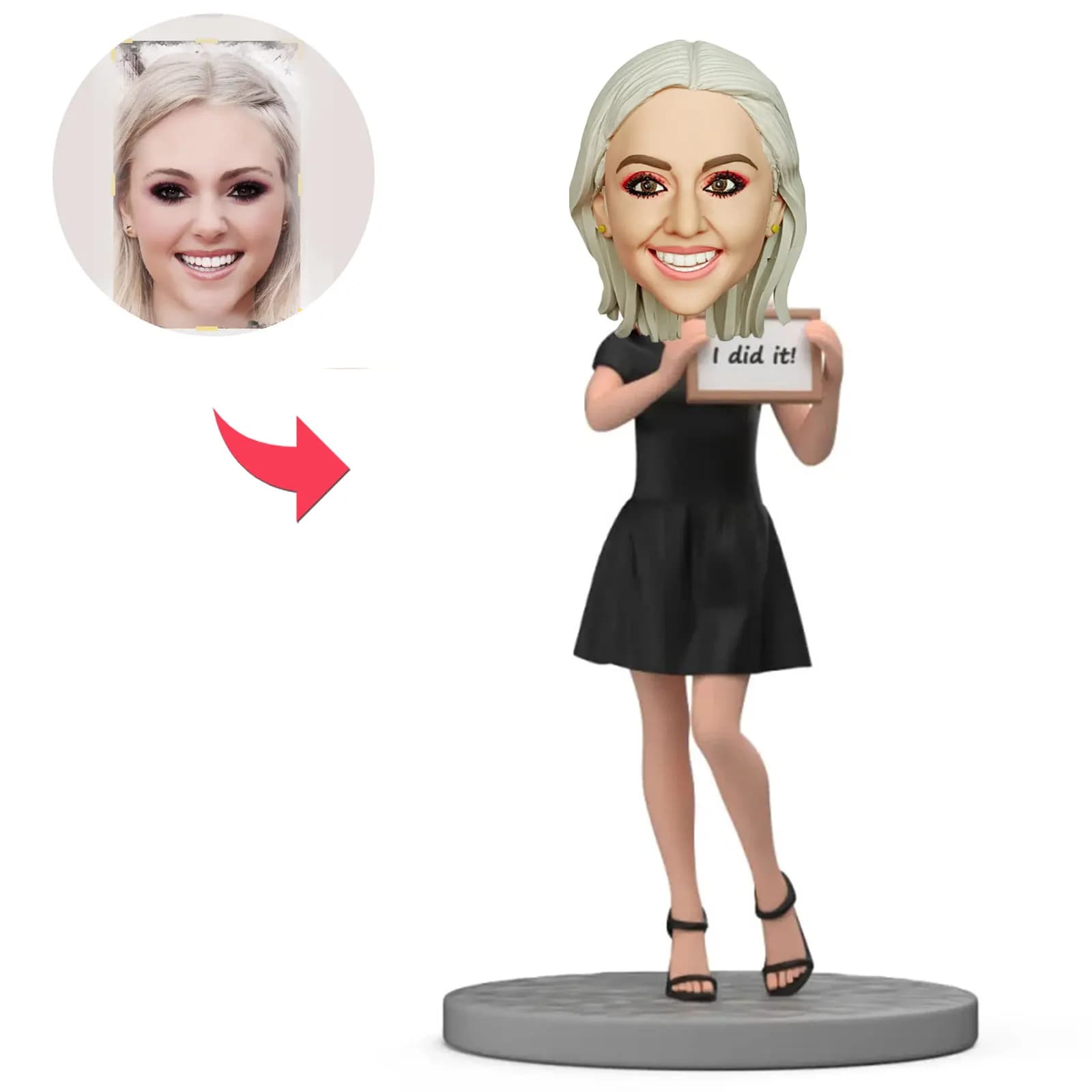 Figurina Bobbleheads di laurea personalizzata, Bobbleheads di laurea personalizzati-lo ho fatto! Regalo per laurea femminile
