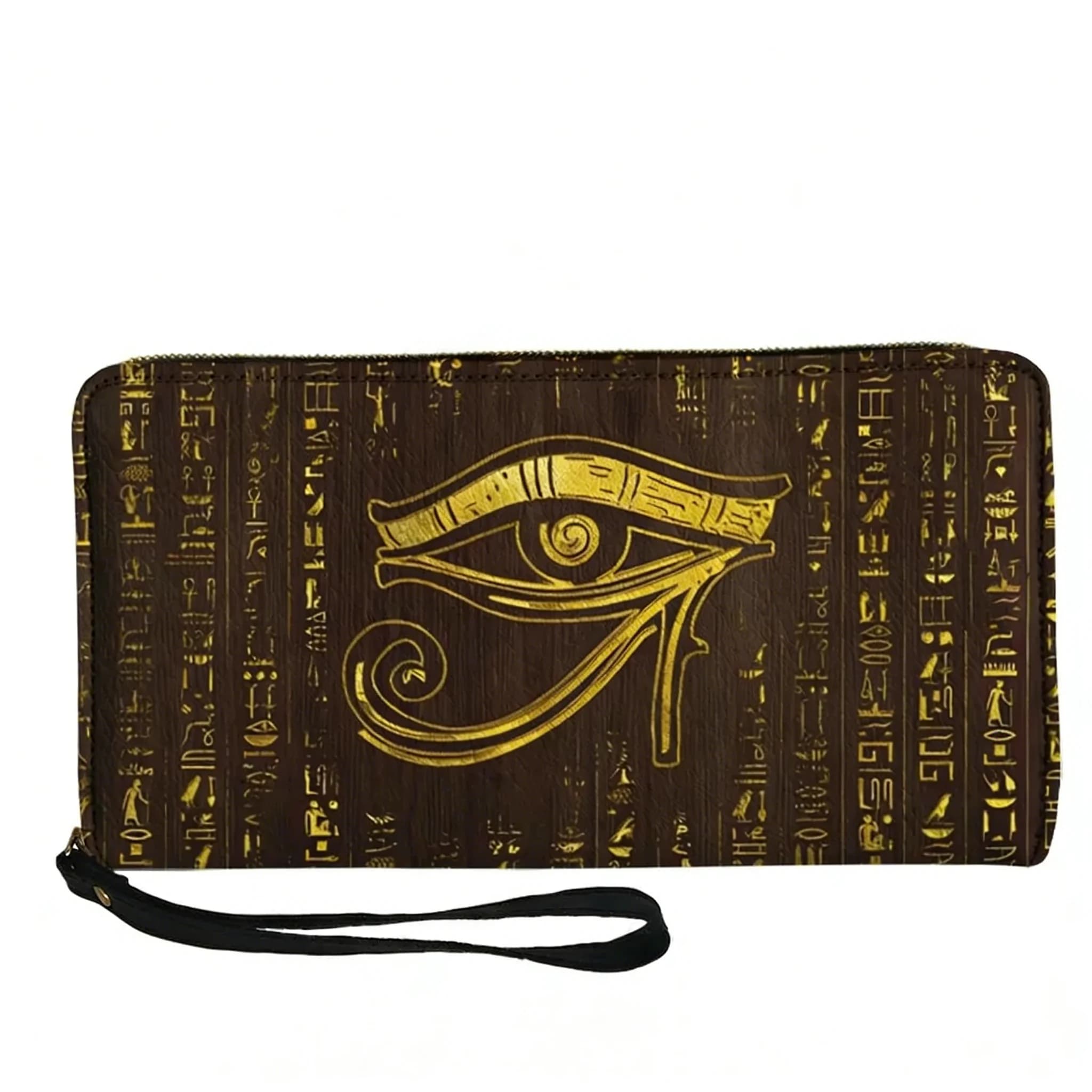 Personalized Wallet with Horus Eye, Egyptian God, for Men, Women and Teenagers, Long Wallet with Hinge, Double Print, Gift Idea