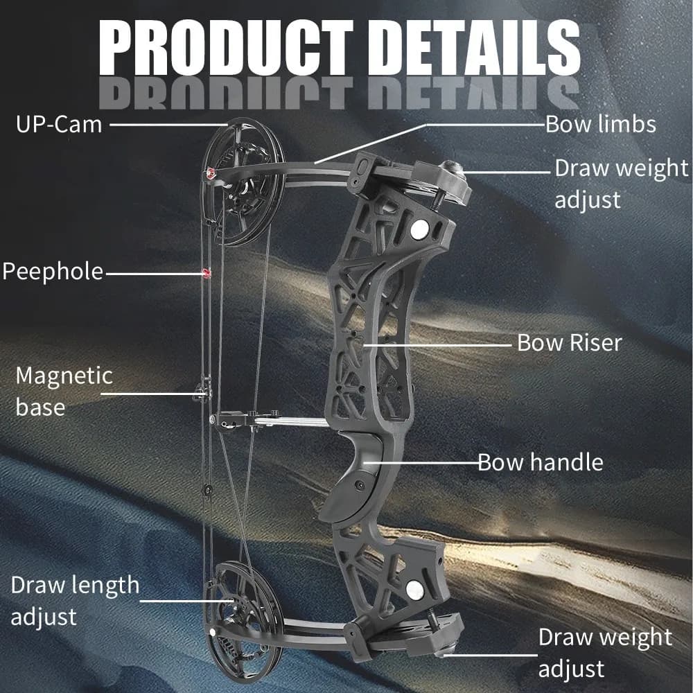 Archery 40-65lbs Dual-use Compound Bow Kit Archery Arrow Shooting Hunting Target Left/Right Hand Outdoor Training Accessory