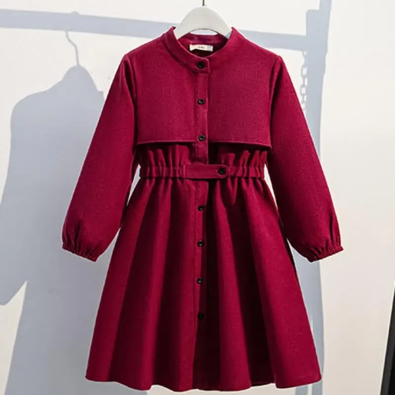Set di cappotti casual Kawaii a maniche lunghe stile principessa Nuovo vestito per ragazze Moda autunnale Abbigliamento per bambini con scuola media superiore