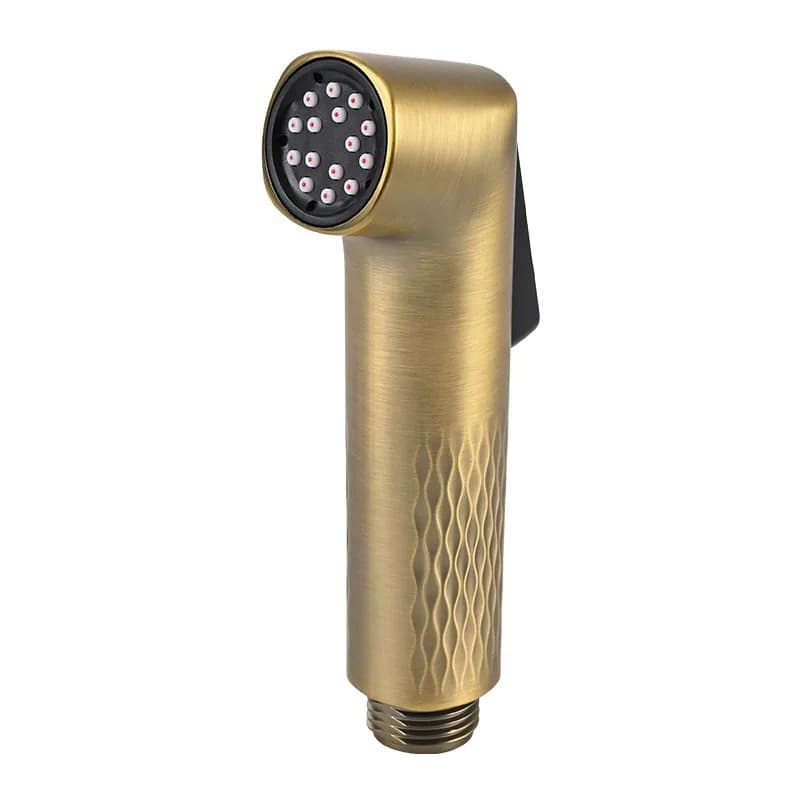 Rubinetto da Bagno Monocomando in Plastica ABS Oro Rosa Spazzolato con Kit Doccia Rotondo per WC, Acqua Fredda, Accessorio Sanitario