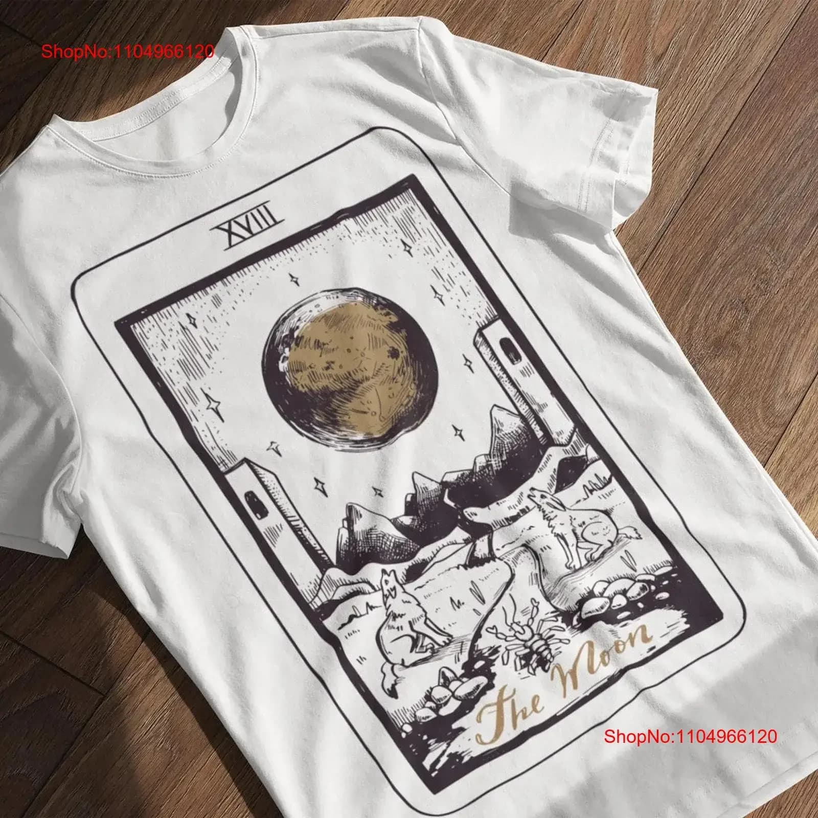 CAMICIA TAROT CARD The Moon T Abbigliamento Mazzo Carte Oracle Arte Lettura occulta vintage Lavato Unisex Leggermente moda Casual