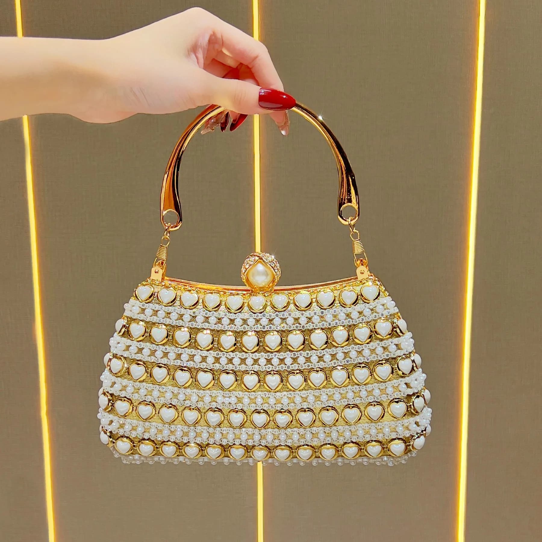 New diamond-encrusted dinner handbag fashion handbag chain messenger bag celebrity versatile niche shoulder bag