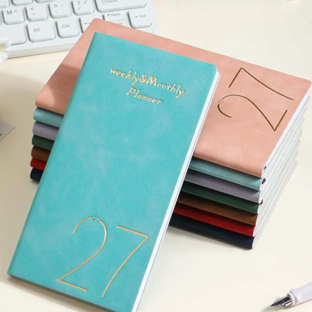 New Portable 2027 A6 Planner Notebook Daily Planning Journal Writing Hardcover Journal Notebook Daily Planner Office Stationery