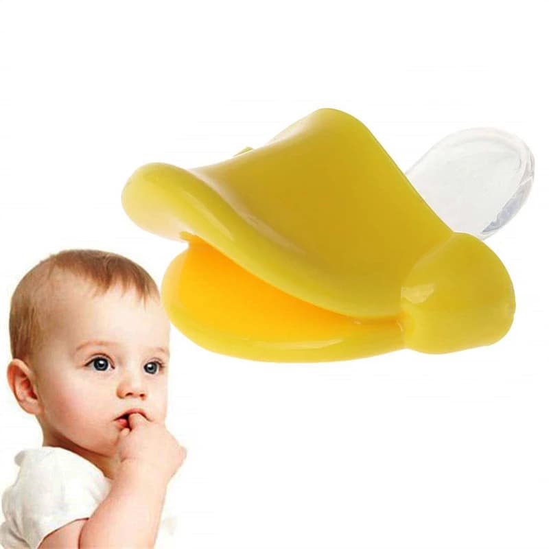 1/10pcs Silicone Divertente Tettarelle Da Biberon Ciuccio Del Bambino Ciuccio Del Bambino Capezzoli Bambino Ortodontico Denti Labbra Bacio Anatra Gialla Alimentazione