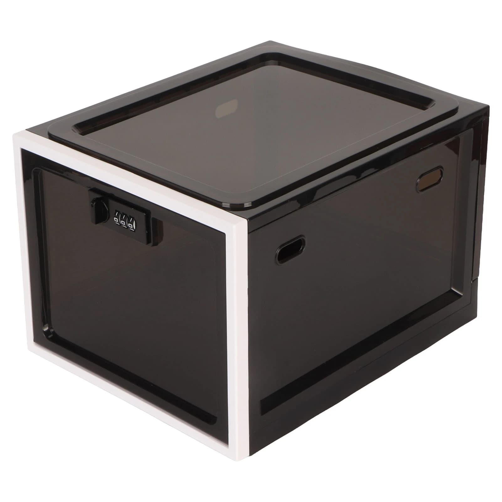 Lock Box Clear Food Storage Container Medicine Case with 3 Digit Combination Lock for Home