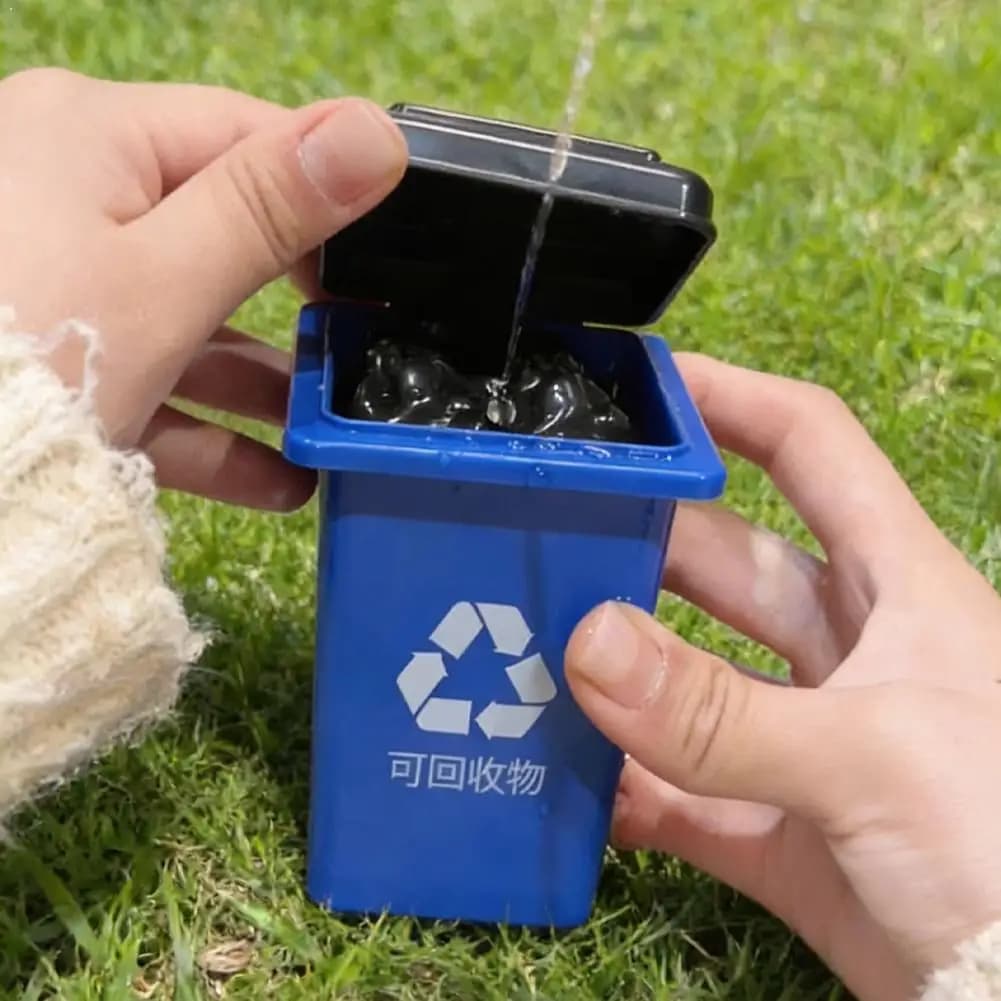 Mini Green Food Waste Trash Can sorting Toy Kids Educational Water Play Garbage Bin Desktop Sorting Game Simulation Bucket