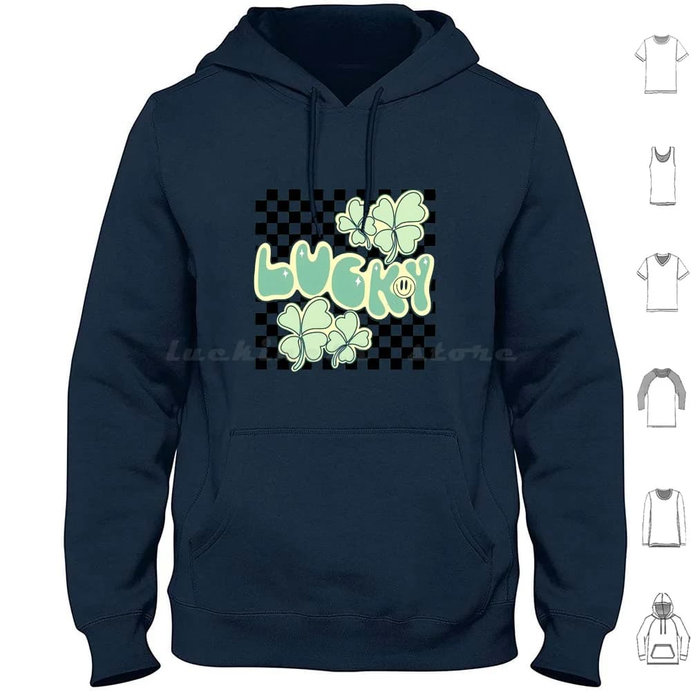 Saint Day Lucky Felpe con cappuccio Manica lunga Giorno Irlanda irlandese Shamrock Saint Day Green Clover St Paddys Day Divertente Leprechaun